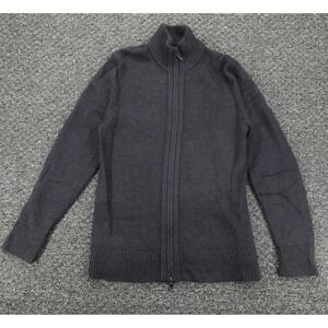 Banana Republic Sweater Mens Large Navy Merino Wool Full Zip Mock Neck Cardigan